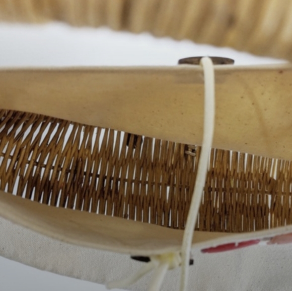 🧵NWT Balikbayan Handicrafts Wicker Canvas Handbag - Picture 5 of 6